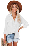 Turn-down Collar Pocketed Button Shirt