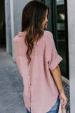 Short Sleeve Button Solid Shirt