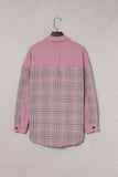 Pink Corduroy Plaid Pattern Shacket
