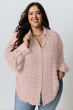 Swiss Dot Textured Plus Size Shirt