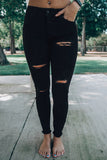 Distressed Slits High Waist Jeans