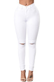 Trendy Slit Knee Denim Pants