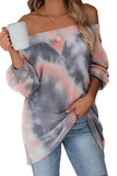 Multicolor Off The Shoulder Tie-dye Knit Top