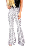 Snakeskin Print Wide Legs Pants
