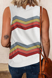 Crew Neck Colorblock Stripes Tank Top
