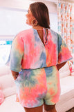 Multicolor Tie Dye Plus Size Romper