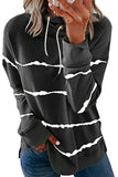 Stripe Tie Dye Cowl Neck Hoodie