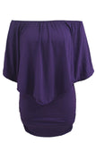Plus Size Multiple Dressing Layered Dark Blue Mini Poncho Dress