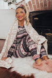 Christmas Snowflake Print Long Sleeve and Joggers Lounge Set