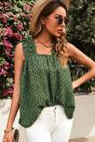 Floral Ruffled Straps Flowy Tank Top