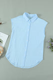 Turn-down Collar Button Front Tank