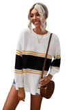 Colorblock Drop Shoulder Knitted Pullover Sweater