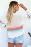Ribbed Round Neck Striped Sweater