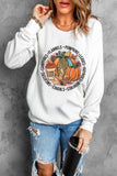 Pumpkin Letters Graphic Print Pullover Sweatshirt