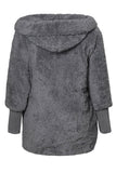 Woolen Fur Horn Button Oversize Jacket