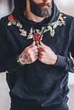 Floral Embroidered Men's Hoodie