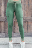 Green Hybrid Pocketed Cargo Leggings