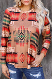 Aztec Leopard Back Long Sleeve Top