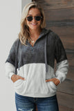 Colorblock Furry Hoodie