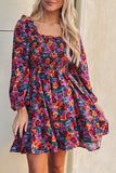 Floral Puff Sleeve Smocked Dress