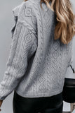 Ruffled Buttoned Open Front Knitted Sweater