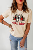 Christmas Plaid Leopard Tree Graphic Tee