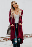 Selected Button Pocketed High Low Cardigan