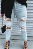 Vintage Wash Distressed Boyfriend Jeans