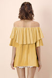 Soft Breeze Frilling Off-shoulder Top