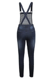 Wash Distressed Jeans Overalls