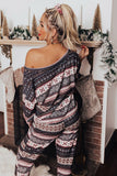 Christmas Snowflake Print Long Sleeve and Joggers Lounge Set
