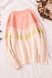 V Stripe Pattern Colorblock Sweater