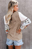 Contrast Printed Sleeve Knit Sweatshirts