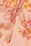 Floral Tassel Drawstring Kimono Dress
