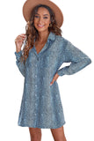 Leopard Print Button Loose Shirt Dress