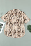 Python Print Short Sleeve Shirt    Leopard Print Short Sleeve Shirt