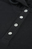 Snap Button Pullover Hoodie with Pocket