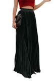 High Waisted Pleated Maxi Skirt