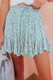 Ruffled Floral Mini Skirt