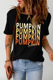 PUMPKIN SEASON Letter Print Short Sleeve T Shirt