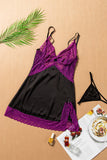 Lace Spice Satin Babydoll with Slit