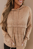 Waffle Knit Kangaroo Pocket Hooded Sweatshirt