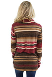 Multicolor Cowl Neck Striped Sweatshirt