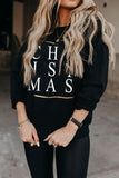 CHRISTMAS Glitter Print Crew Neck Sweatshirt