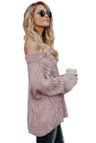 Wine Off The Shoulder Winter Sweater