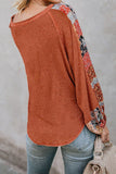 Contrast Eyelet Thermal Knit Top