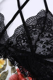 Plus Size Lace Bra Splicing Leopard Babydoll