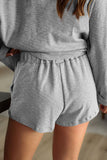 Gray Pocketed Knit Loungewear Set