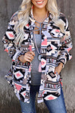 Aztec Print Pocketed Fleece Shacket