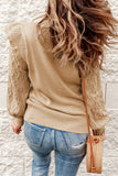 Frilled Shoulder Detail Cable Knit Sweater